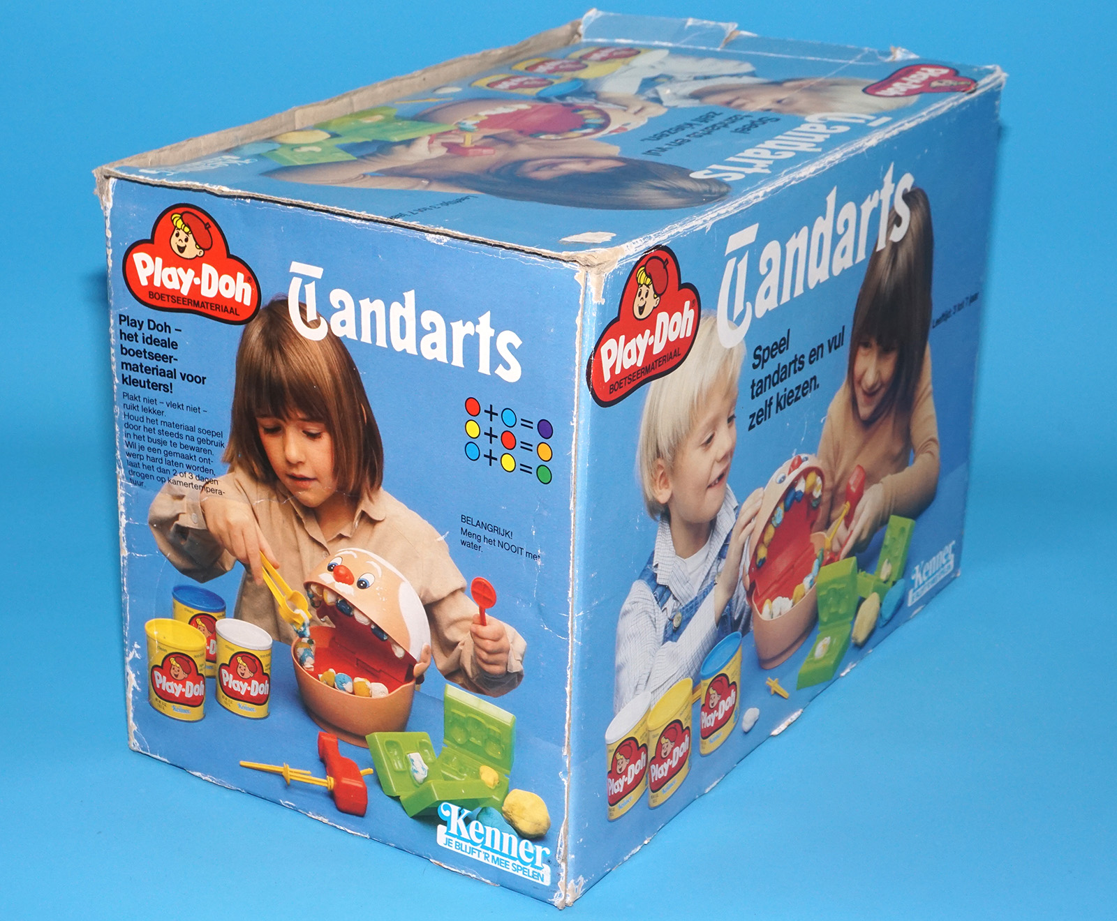 PLAY-DOH DOCTOR DRILL'N FILL DENTIST TOY SET DUTCH TANDARTS BOX 1978 CLIPPER KENNER - Image 4