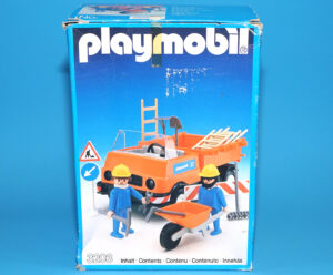 PLAYMOBIL CLICKY 3203 3203S1V3 CONCTRUCTION TRUCK SET COMPLETE BOXED EURO BOX 1982 GEOBRA