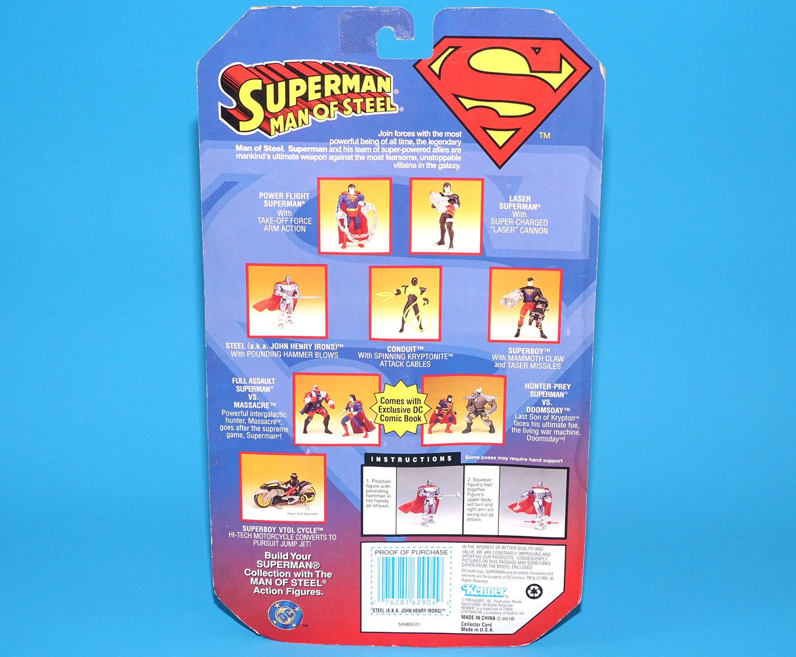 SUPERMAN MAN OF STEEL A.K.A. JOHN HENRY IRONS MOC MOSC US CARD 1995 KENNER - Image 7