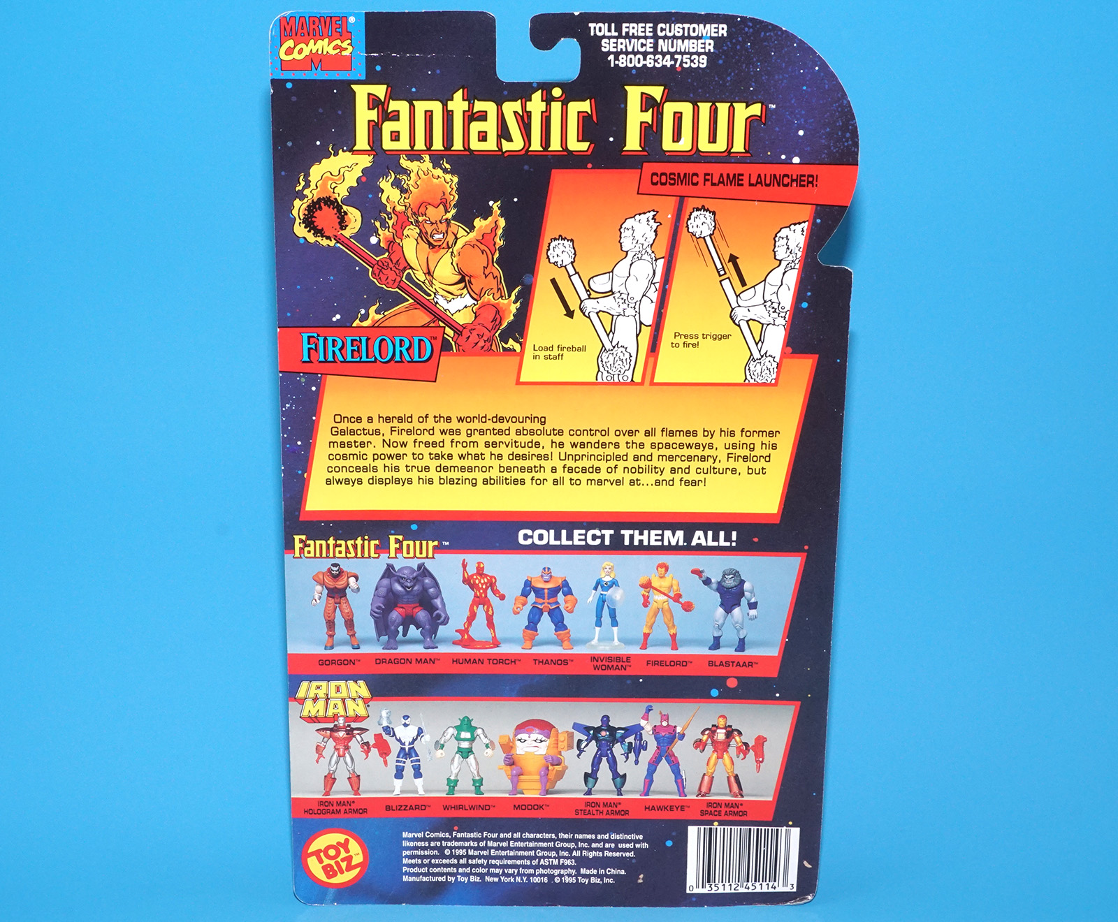 MARVEL COMICS SUPER HEROES FANTASTIC FOUR FIRELORD MOC MOSC 1995 TOY BIZ - Image 8