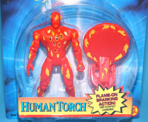 MARVEL COMICS SUPER HEROES FANTASTIC FOUR HUMAN TORCH MOC MOSC 1995 TOY BIZ