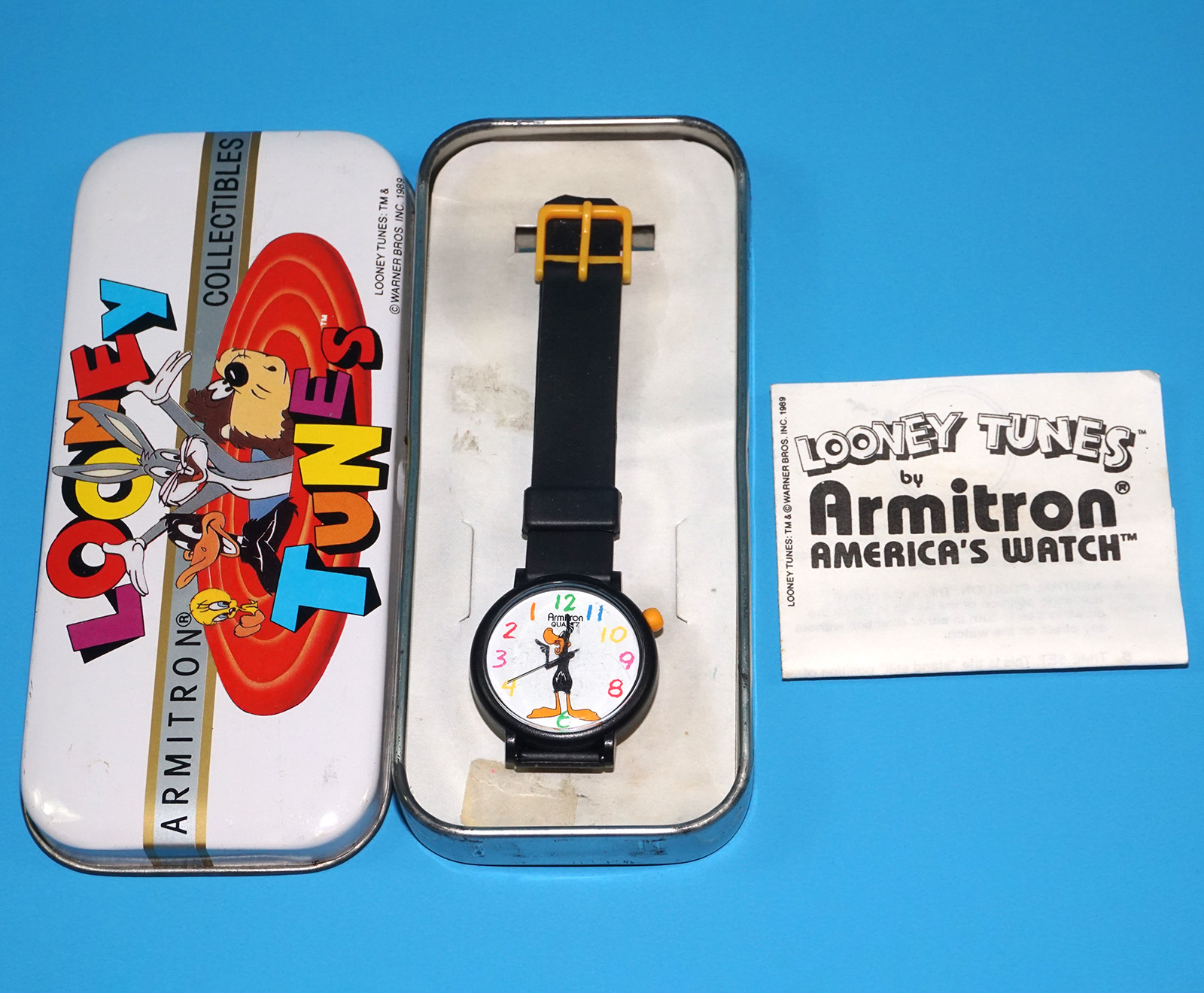 LOONEY TUNES AMERICA'S WATCH WRISTWATCH DAFFY DUCK 1989 ARMITRON COLLECTIBLES - Image 3