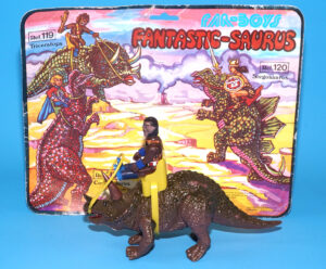 FAR-BOYS FANTASTIC-SAURUS TRICERATOPS & RIDER 1987 FARMEN SPAIN DINO RIDERS AIRGAM