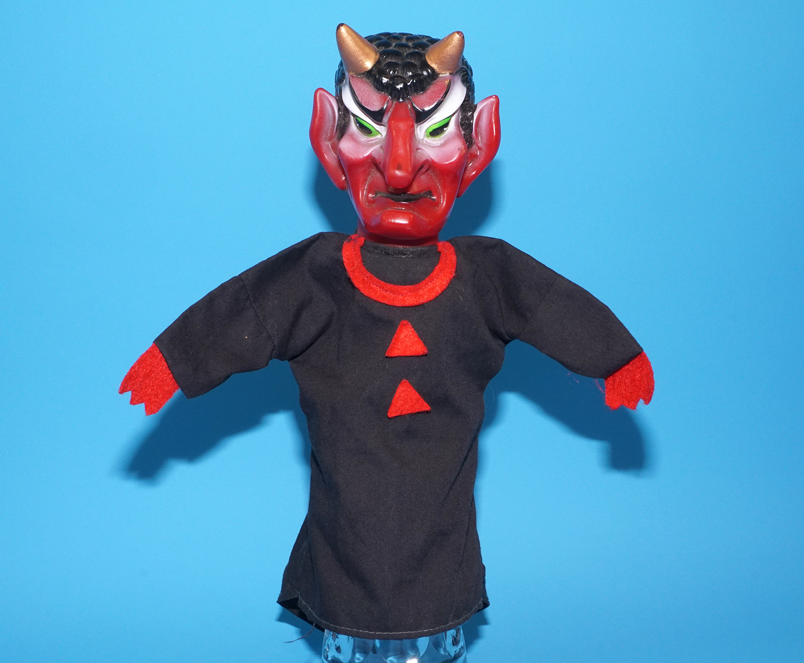 PUNCH & JUDY VINTAGE HAND PUPPET DEMON DEVIL SATAN 1970s GERMANY RUBBER SOFT VINYL HEAD - Image 3