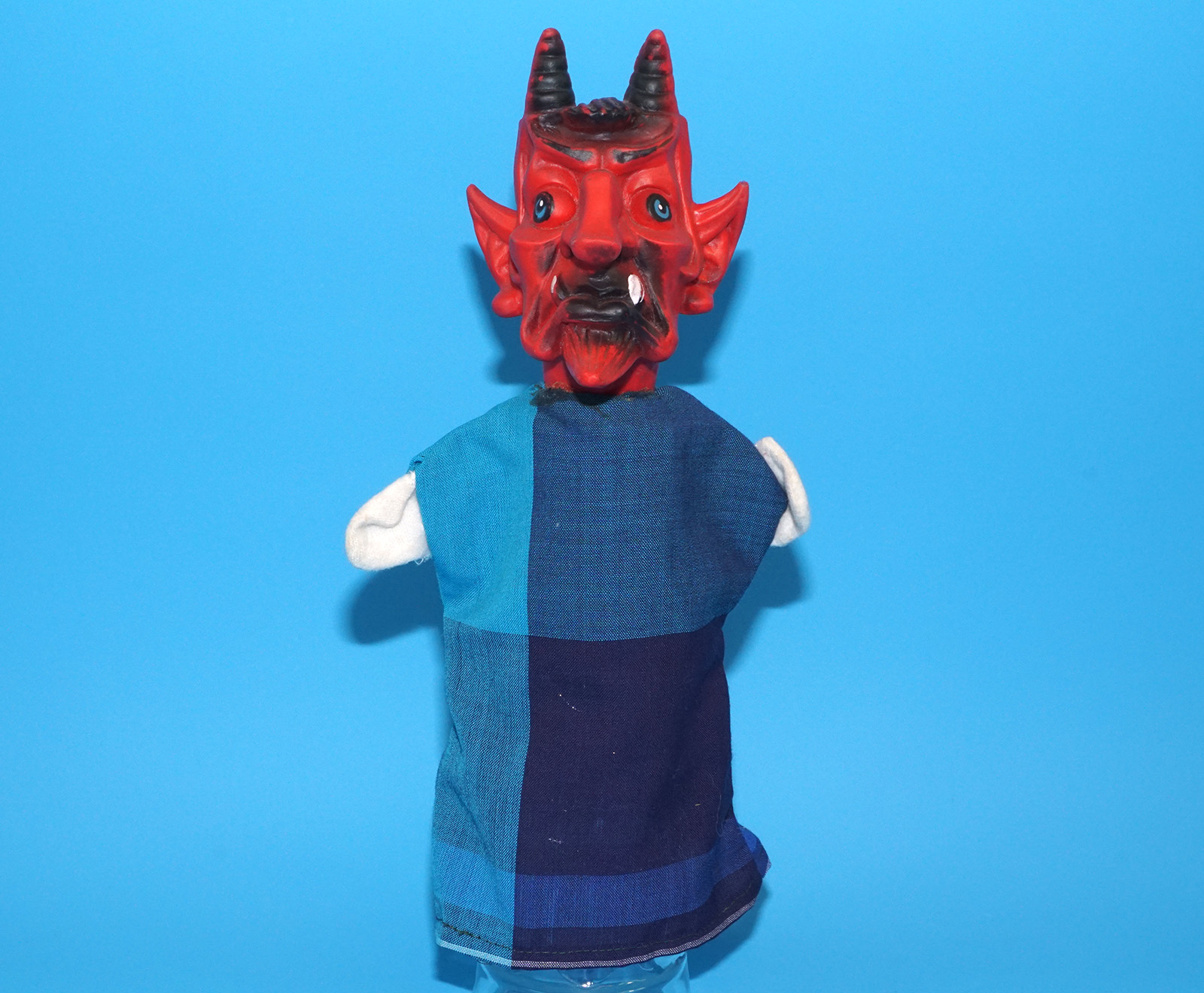 PUNCH & JUDY VINTAGE HAND PUPPET DEMON DEVIL SATAN 1970s GERMANY RUBBER SOFT VINYL HEAD - Image 2
