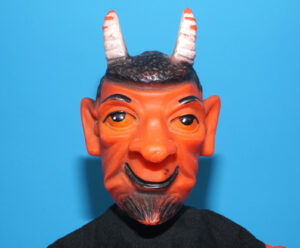 PUNCH & JUDY VINTAGE HAND PUPPET DEMON DEVIL SATAN 1970s GERMANY RUBBER SOFT VINYL HEAD