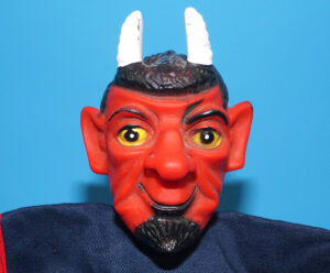 PUNCH & JUDY VINTAGE HAND PUPPET DEMON DEVIL SATAN 1970s GERMANY RUBBER SOFT VINYL HEAD