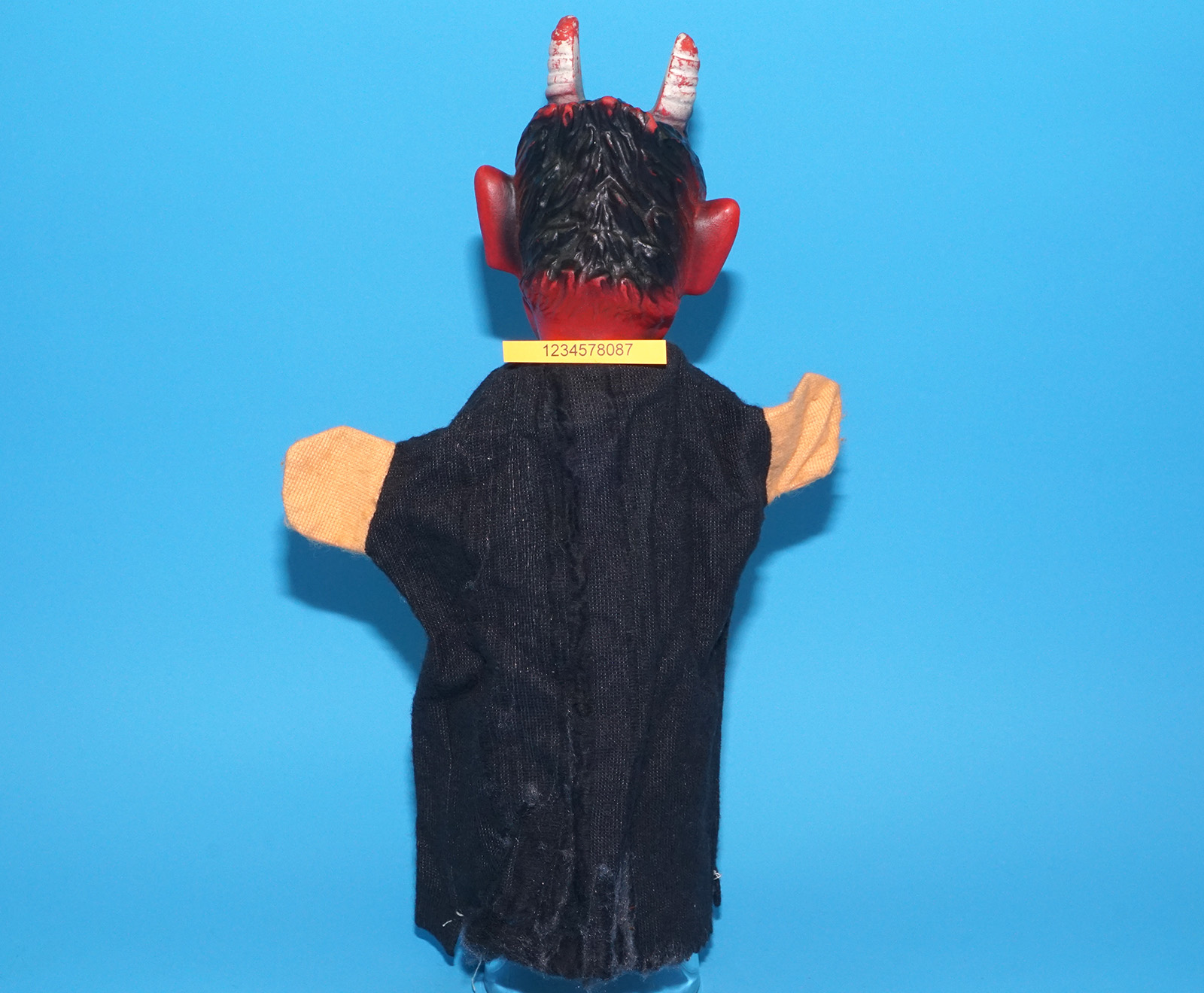 PUNCH & JUDY VINTAGE HAND PUPPET DEMON DEVIL SATAN 1970s GERMANY RUBBER SOFT VINYL HEAD - Image 6