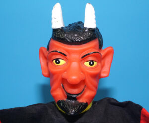PUNCH & JUDY VINTAGE HAND PUPPET DEMON DEVIL SATAN 1970s GERMANY RUBBER SOFT VINYL HEAD