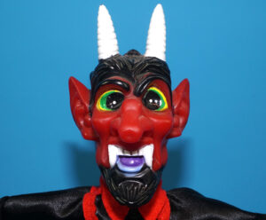 PUNCH & JUDY VINTAGE HAND PUPPET DEMON DEVIL SATAN 1970s GERMANY RUBBER SOFT VINYL HEAD