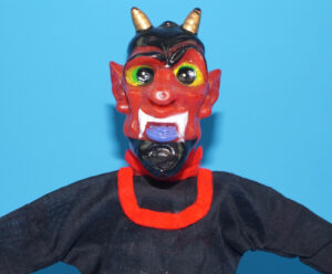 PUNCH & JUDY VINTAGE HAND PUPPET DEMON DEVIL SATAN 1970s GERMANY RUBBER SOFT VINYL HEAD