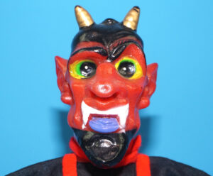 PUNCH & JUDY VINTAGE HAND PUPPET DEMON DEVIL SATAN 1970s GERMANY RUBBER SOFT VINYL HEAD