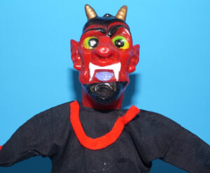 PUNCH & JUDY VINTAGE HAND PUPPET DEMON DEVIL SATAN 1970s GERMANY RUBBER SOFT VINYL HEAD