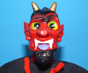 PUNCH & JUDY VINTAGE HAND PUPPET DEMON DEVIL SATAN 1970s GERMANY RUBBER SOFT VINYL HEAD
