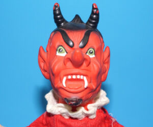 PUNCH & JUDY VINTAGE HAND PUPPET DEMON DEVIL SATAN 1970s GERMANY RUBBER SOFT VINYL HEAD