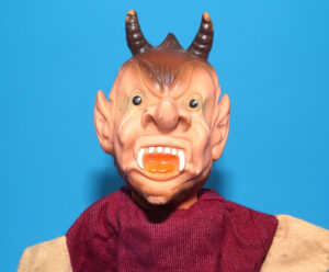 PUNCH & JUDY VINTAGE HAND PUPPET DEMON DEVIL SATAN 1970s GERMANY RUBBER SOFT VINYL HEAD