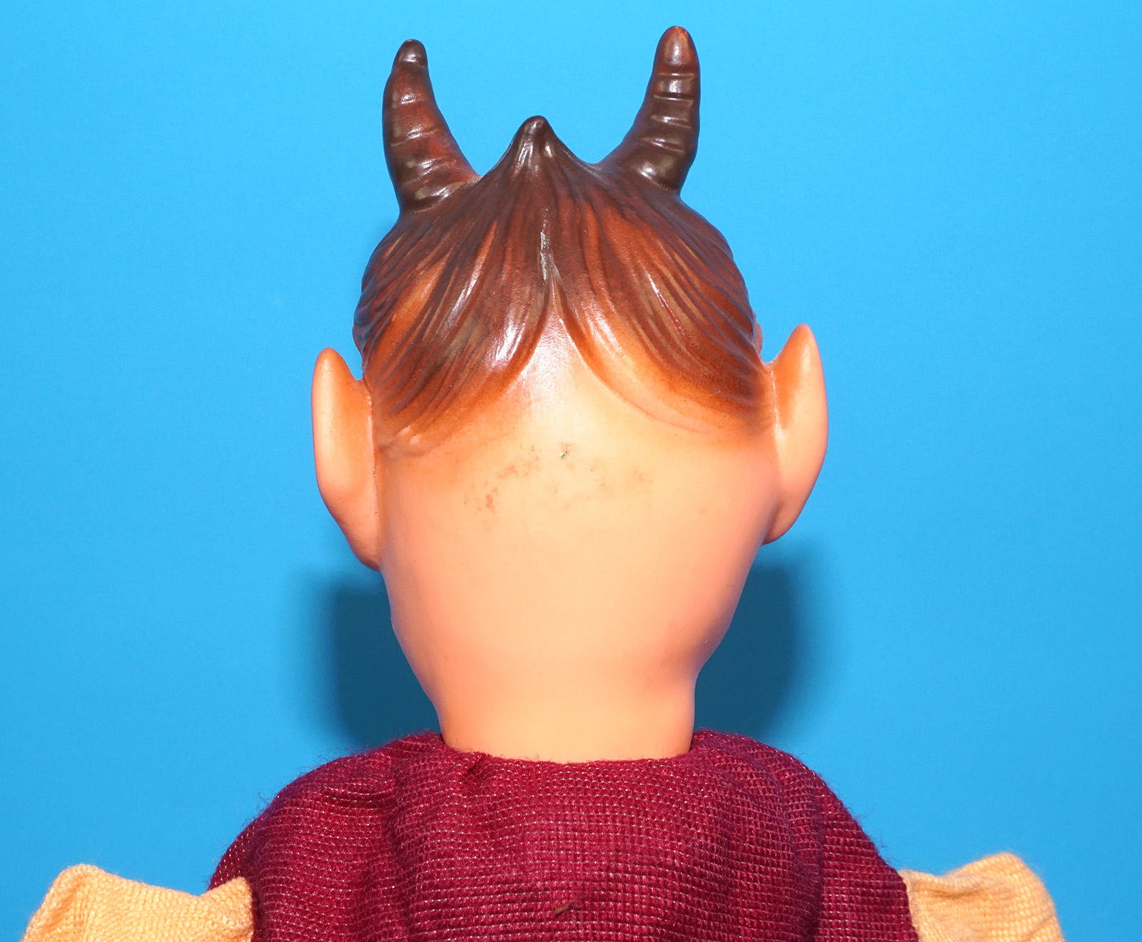 PUNCH & JUDY VINTAGE HAND PUPPET DEMON DEVIL SATAN 1970s GERMANY RUBBER SOFT VINYL HEAD - Image 6