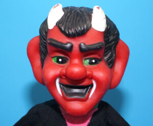 PUNCH & JUDY VINTAGE HAND PUPPET DEMON DEVIL SATAN 1970s GERMANY RUBBER SOFT VINYL HEAD