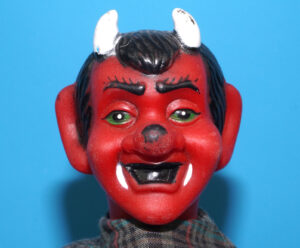 PUNCH & JUDY VINTAGE HAND PUPPET DEMON DEVIL SATAN 1970s GERMANY RUBBER SOFT VINYL HEAD