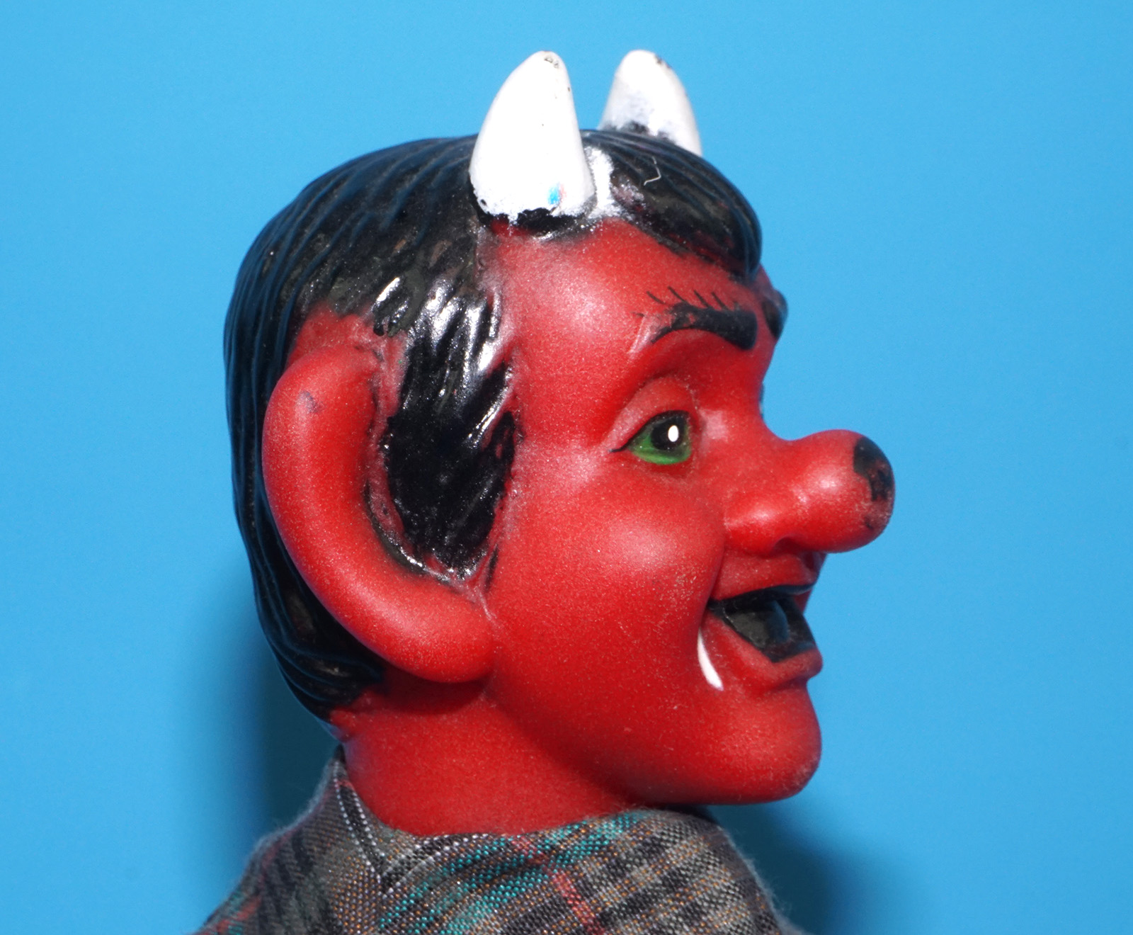 PUNCH & JUDY VINTAGE HAND PUPPET DEMON DEVIL SATAN 1970s GERMANY RUBBER SOFT VINYL HEAD - Image 4