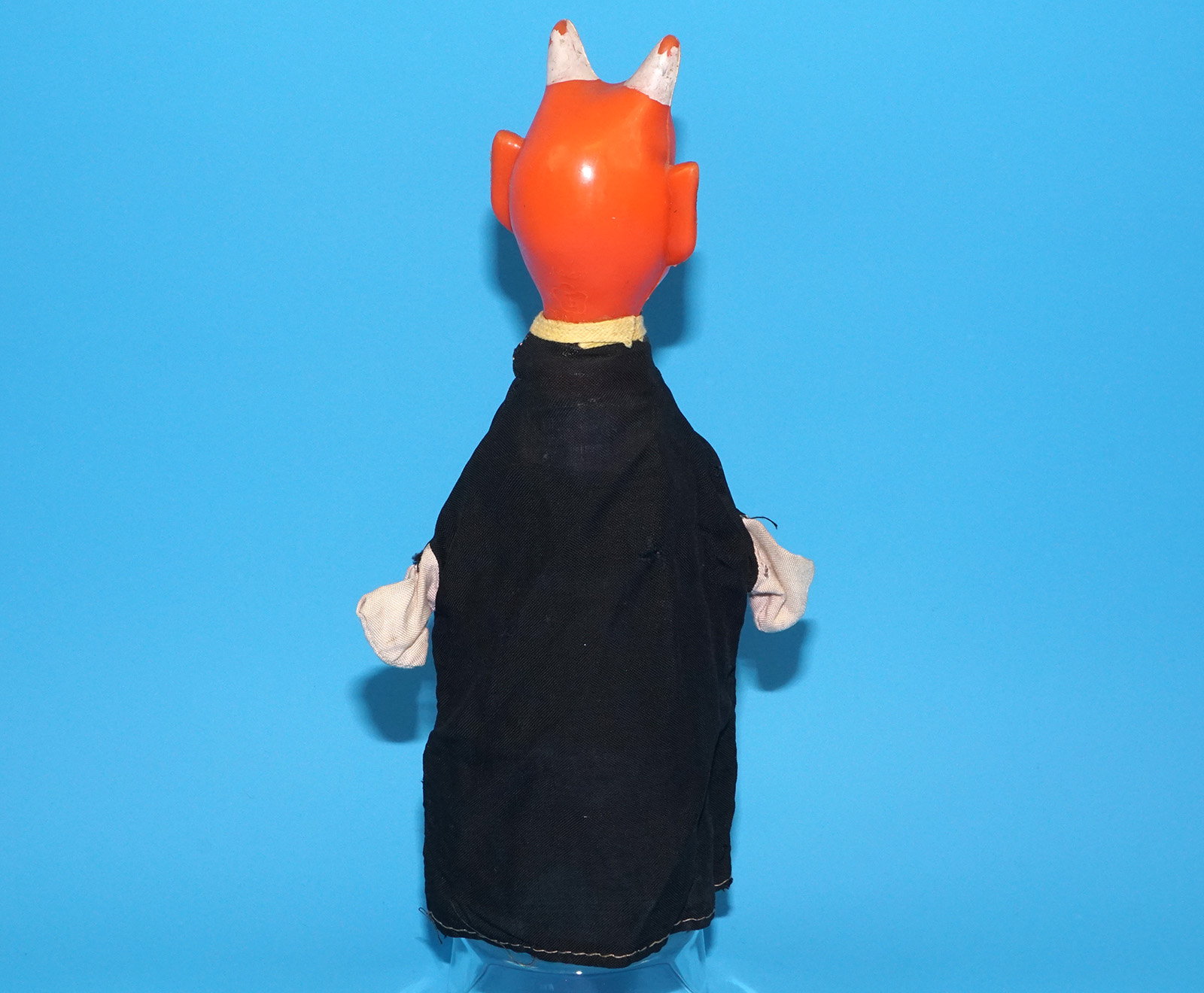 PUNCH & JUDY VINTAGE HAND PUPPET DEMON DEVIL SATAN 1970s GERMANY RUBBER SOFT VINYL HEAD - Image 5