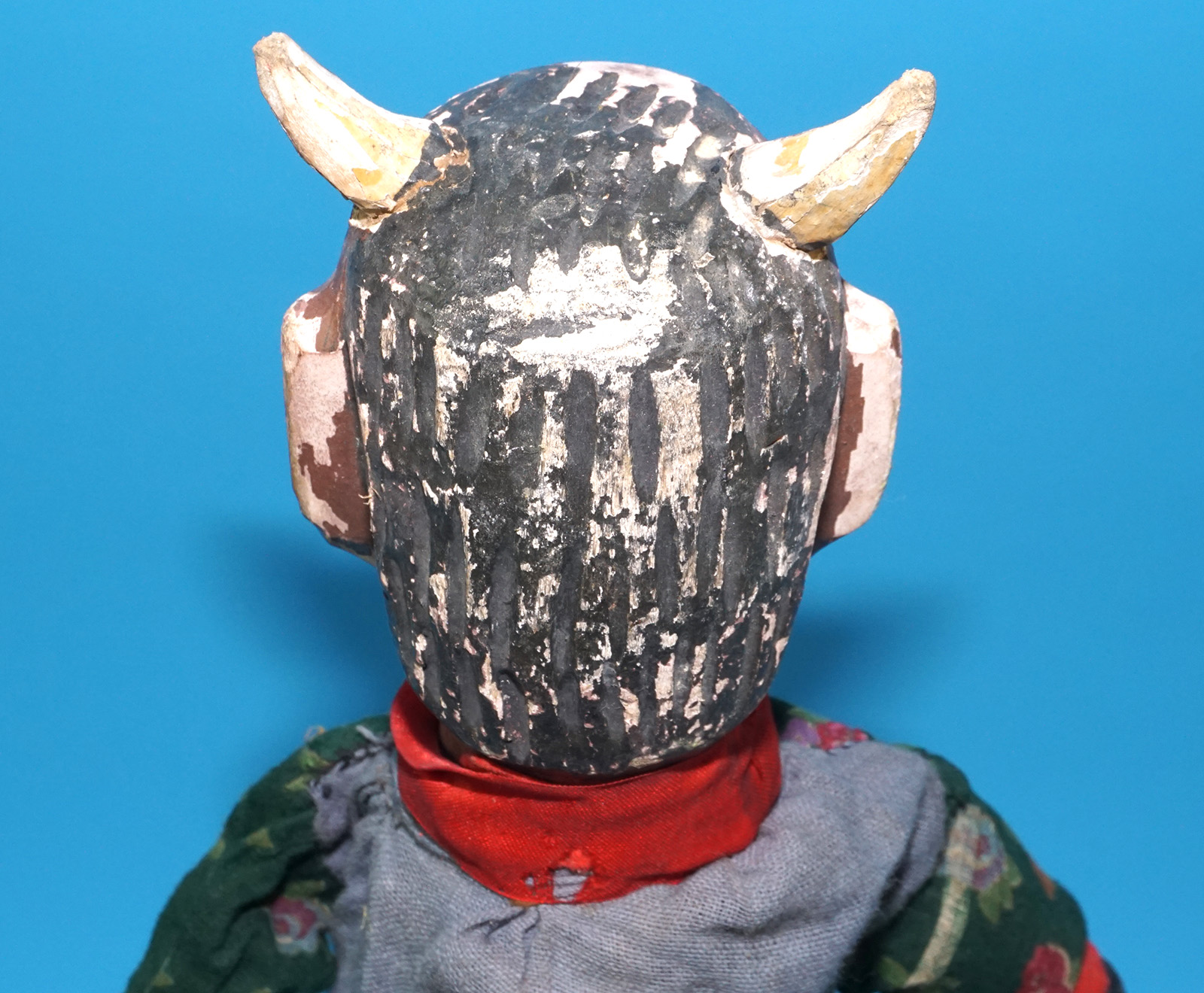 PUNCH & JUDY ANTIQUE HAND PUPPET DEMON DEVIL SATAN 1900s GERMANY SWISS WOOD PLASTER HEAD - Image 9