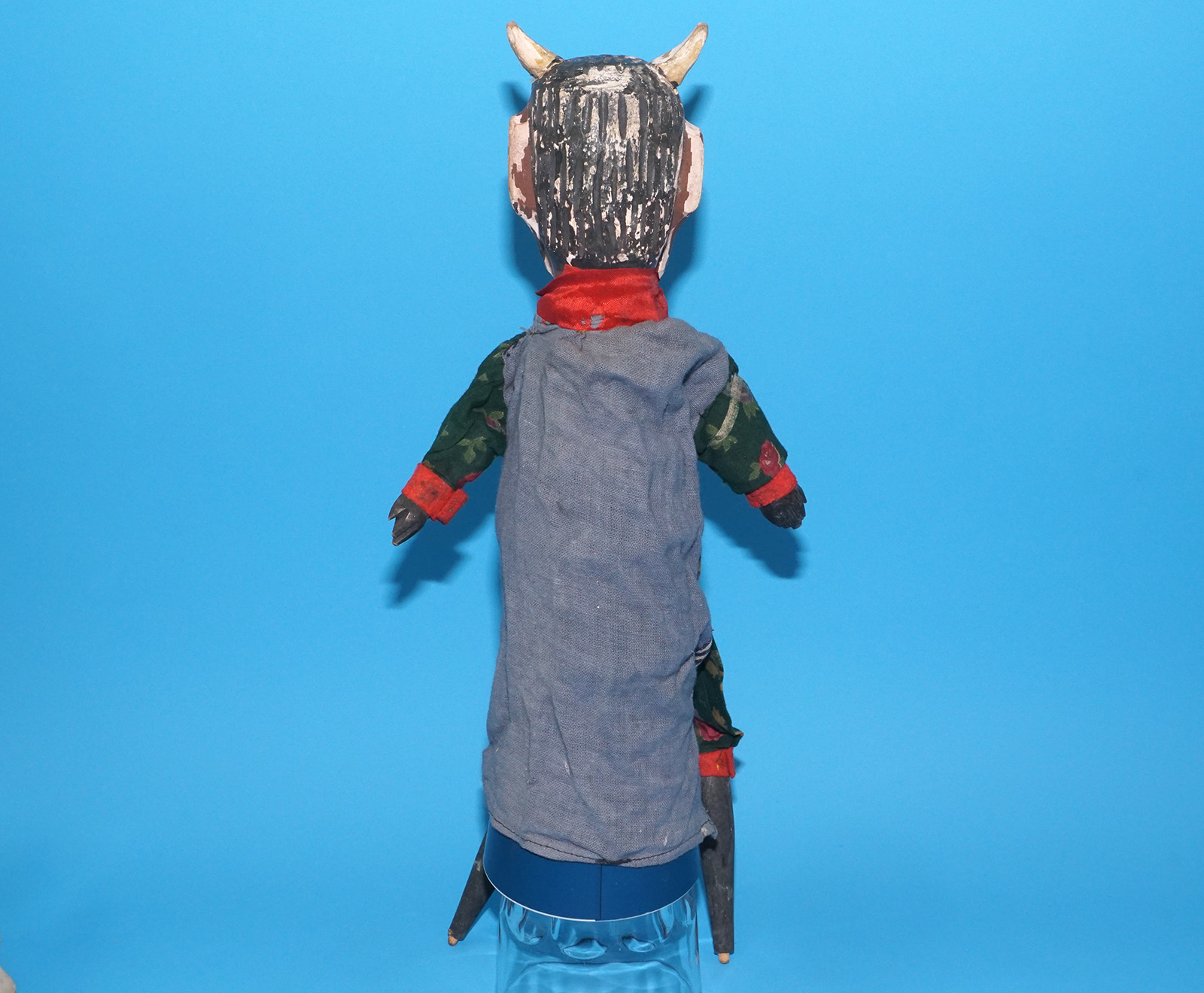 PUNCH & JUDY ANTIQUE HAND PUPPET DEMON DEVIL SATAN 1900s GERMANY SWISS WOOD PLASTER HEAD - Image 11