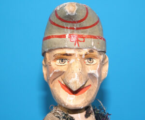 PUNCH & JUDY ANTIQUE HAND PUPPET MR PUNCH KASPER 1900s GERMANY SWISS WOOD PLASTER HEAD