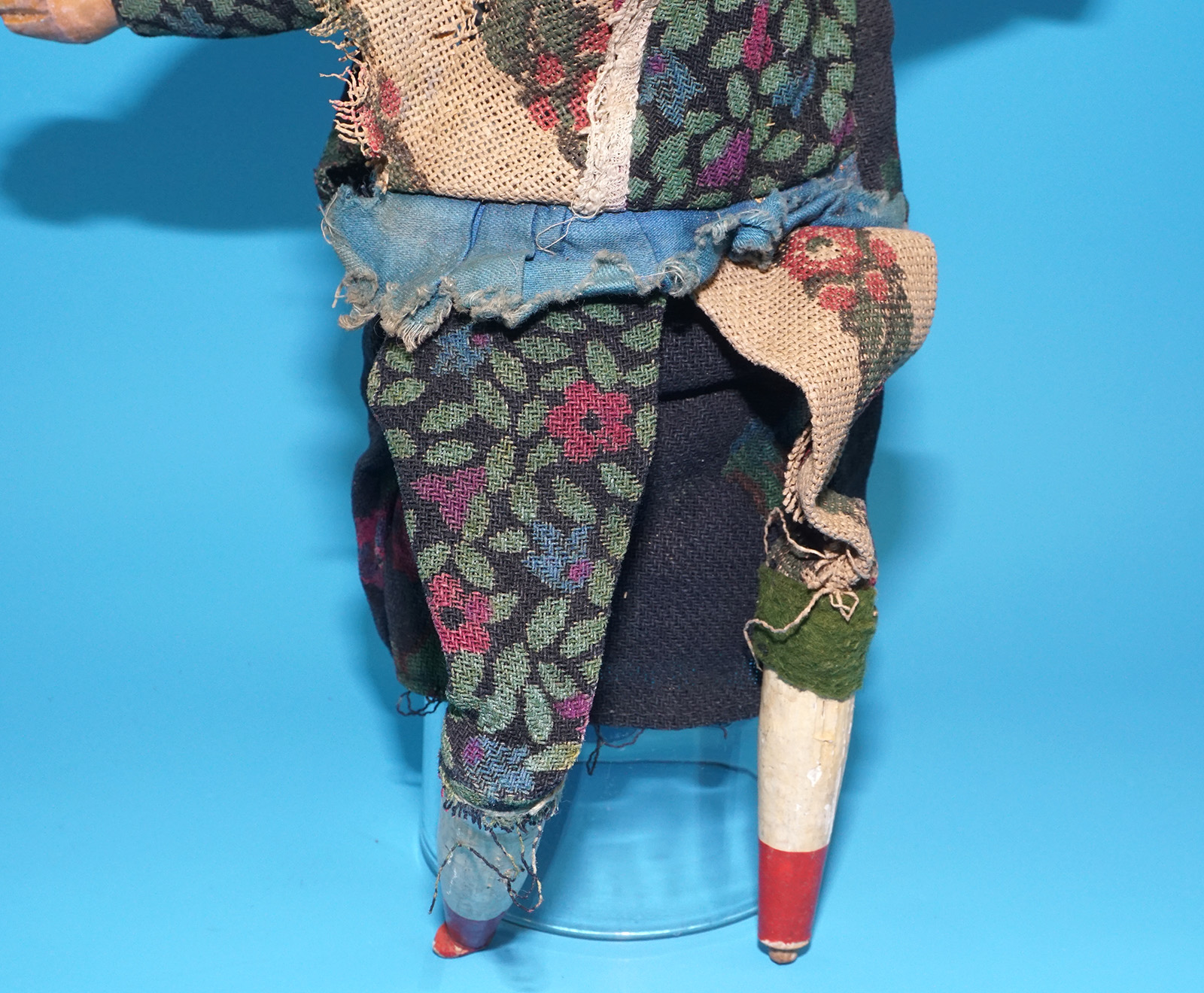 PUNCH & JUDY ANTIQUE HAND PUPPET MR PUNCH KASPER 1900s GERMANY SWISS WOOD PLASTER HEAD - Image 4