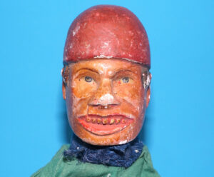 PUNCH & JUDY ANTIQUE HAND PUPPET TRADESMAN 1900s GERMANY SWISS WOOD PLASTER HEAD