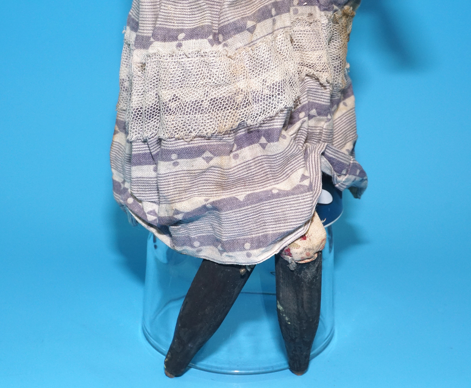 PUNCH & JUDY ANTIQUE HAND PUPPET LADY 1900s GERMANY SWISS WOOD PLASTER HEAD - Image 7