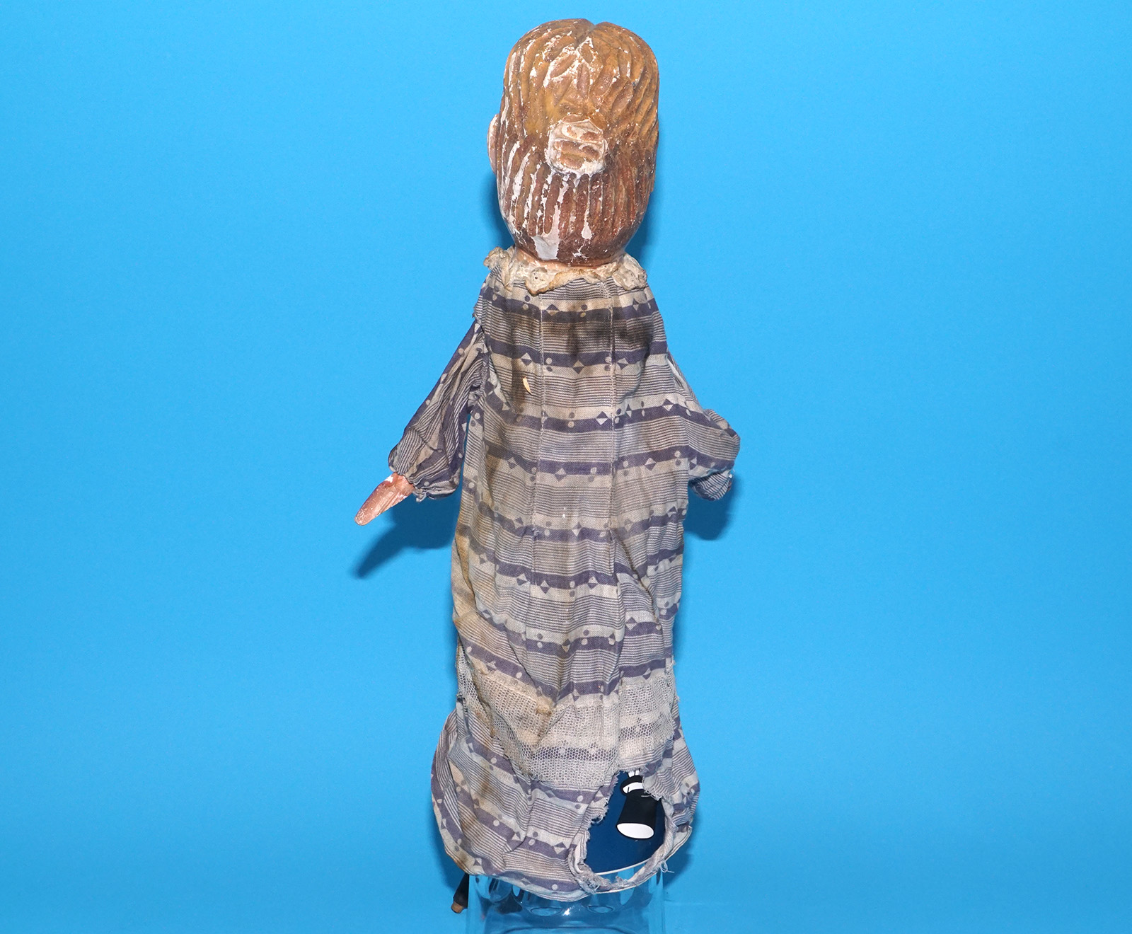 PUNCH & JUDY ANTIQUE HAND PUPPET LADY 1900s GERMANY SWISS WOOD PLASTER HEAD - Image 10