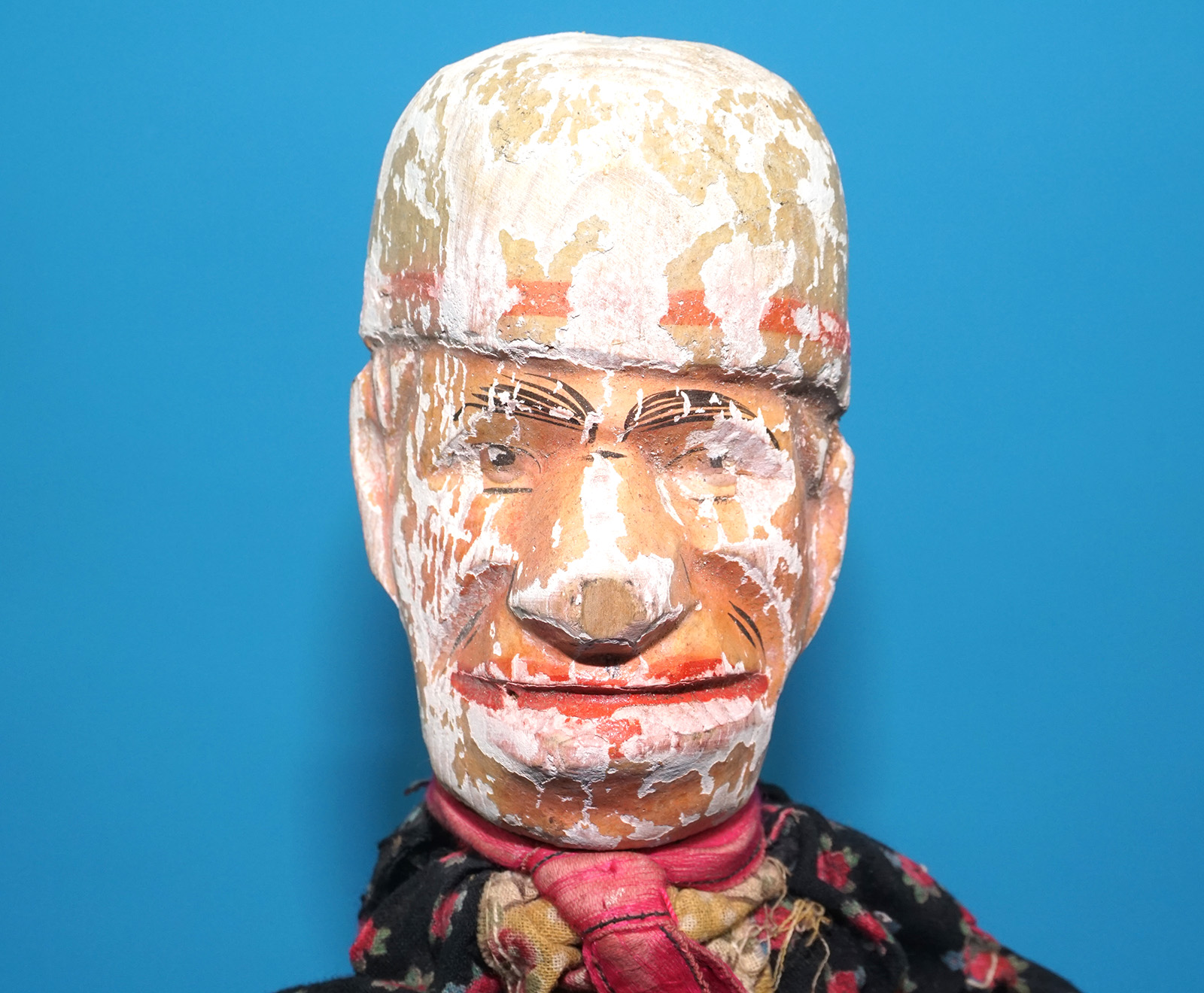 PUNCH & JUDY ANTIQUE HAND PUPPET LADY & TRADESMAN FOR SPARES OR REPAIR 1900s GERMANY SWISS WOOD PLASTER HEAD - Image 4
