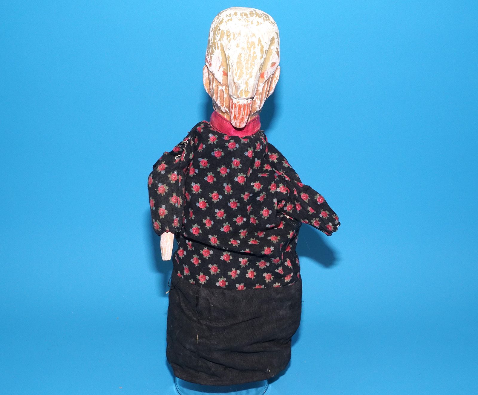 PUNCH & JUDY ANTIQUE HAND PUPPET LADY & TRADESMAN FOR SPARES OR REPAIR 1900s GERMANY SWISS WOOD PLASTER HEAD - Image 7