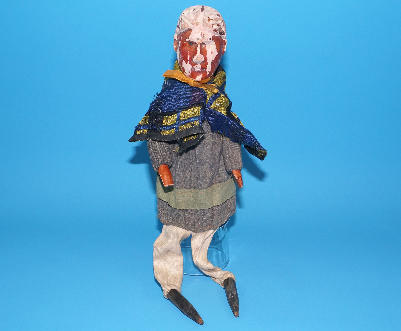 PUNCH & JUDY ANTIQUE HAND PUPPET LADY & TRADESMAN FOR SPARES OR REPAIR 1900s GERMANY SWISS WOOD PLASTER HEAD - Image 10