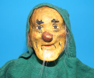 PUNCH & JUDY VINTAGE HAND PUPPET WOODSMAN LEPRECHAUN HOBO 1960s GERMANY