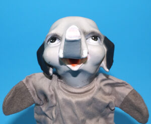 PUNCH & JUDY VINTAGE HAND PUPPET ELEPHANT 1970s GERMANY RUBBER SOFT VINYL HEAD