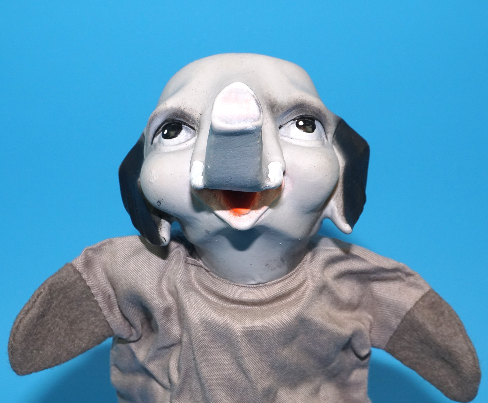 PUNCH & JUDY VINTAGE HAND PUPPET ELEPHANT 1970s GERMANY RUBBER SOFT VINYL HEAD - Image 2