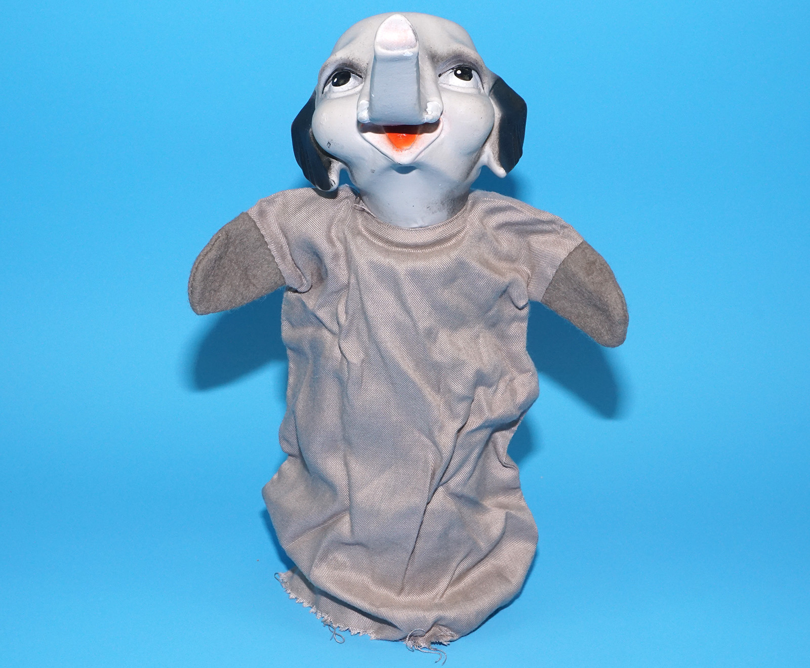 PUNCH & JUDY VINTAGE HAND PUPPET ELEPHANT 1970s GERMANY RUBBER SOFT VINYL HEAD - Image 3