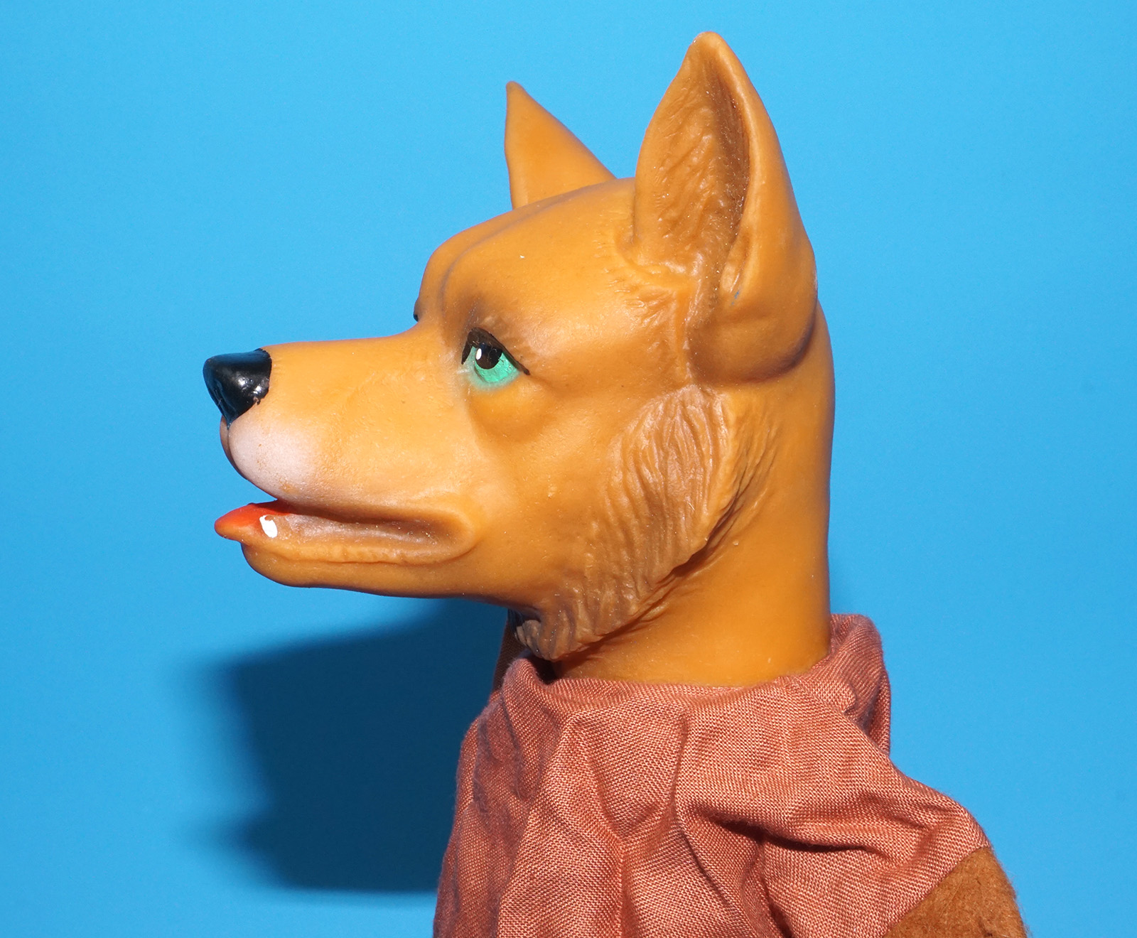 PUNCH & JUDY VINTAGE HAND PUPPET BIG BAD WOLF 1970s GERMANY RUBBER SOFT VINYL HEAD - Image 5