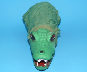 PUNCH & JUDY VINTAGE HAND PUPPET CROCODILE GATOR 1970s GERMANY RUBBER SOFT VINYL HEAD FRIGHT ZONE