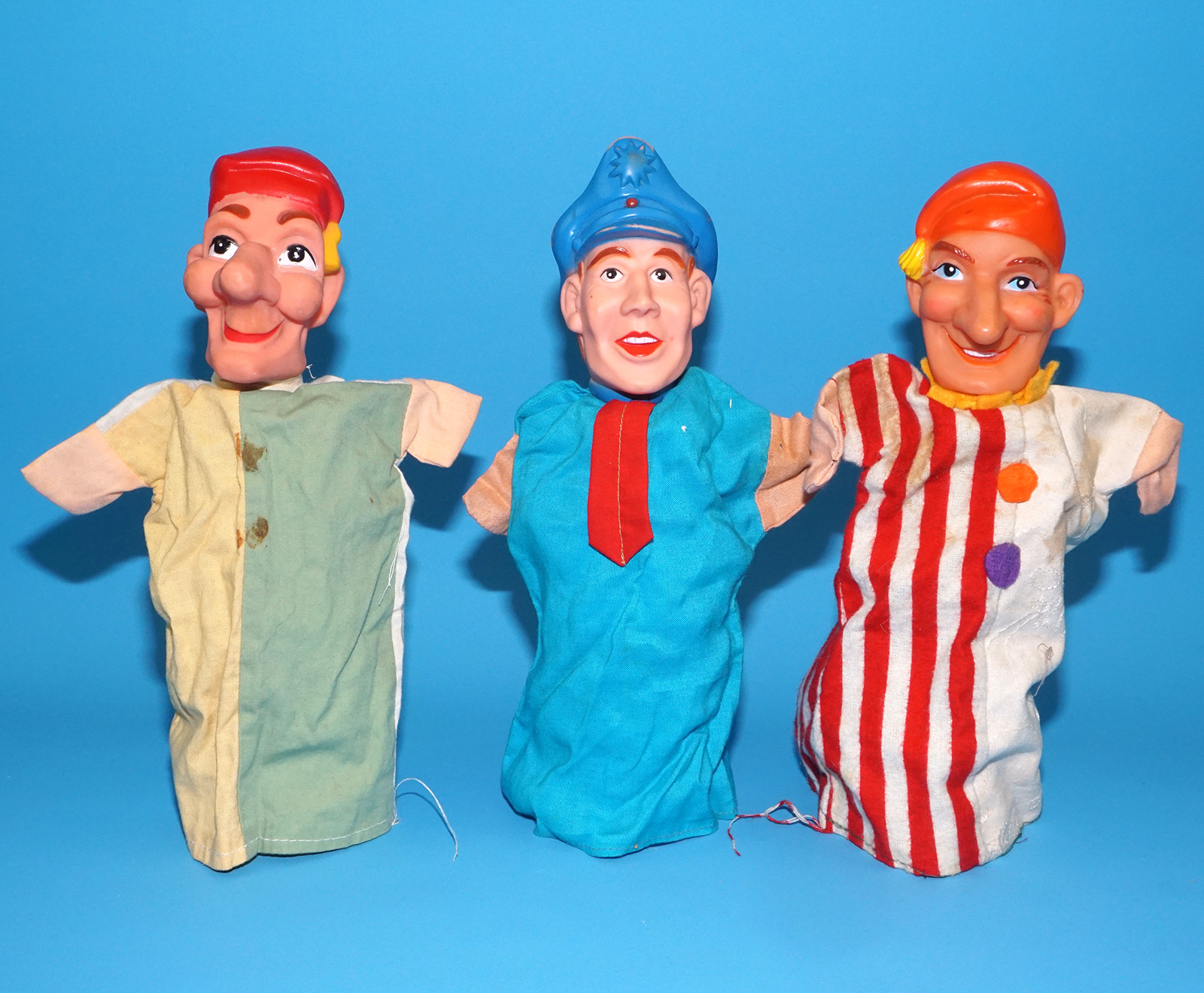 PUNCH & JUDY VINTAGE HAND PUPPET LOT (5) 1970s GERMANY RUBBER SOFT VINYL HEAD - Image 4