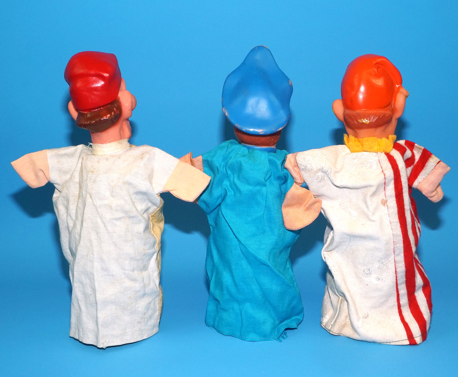 PUNCH & JUDY VINTAGE HAND PUPPET LOT (5) 1970s GERMANY RUBBER SOFT VINYL HEAD - Image 5