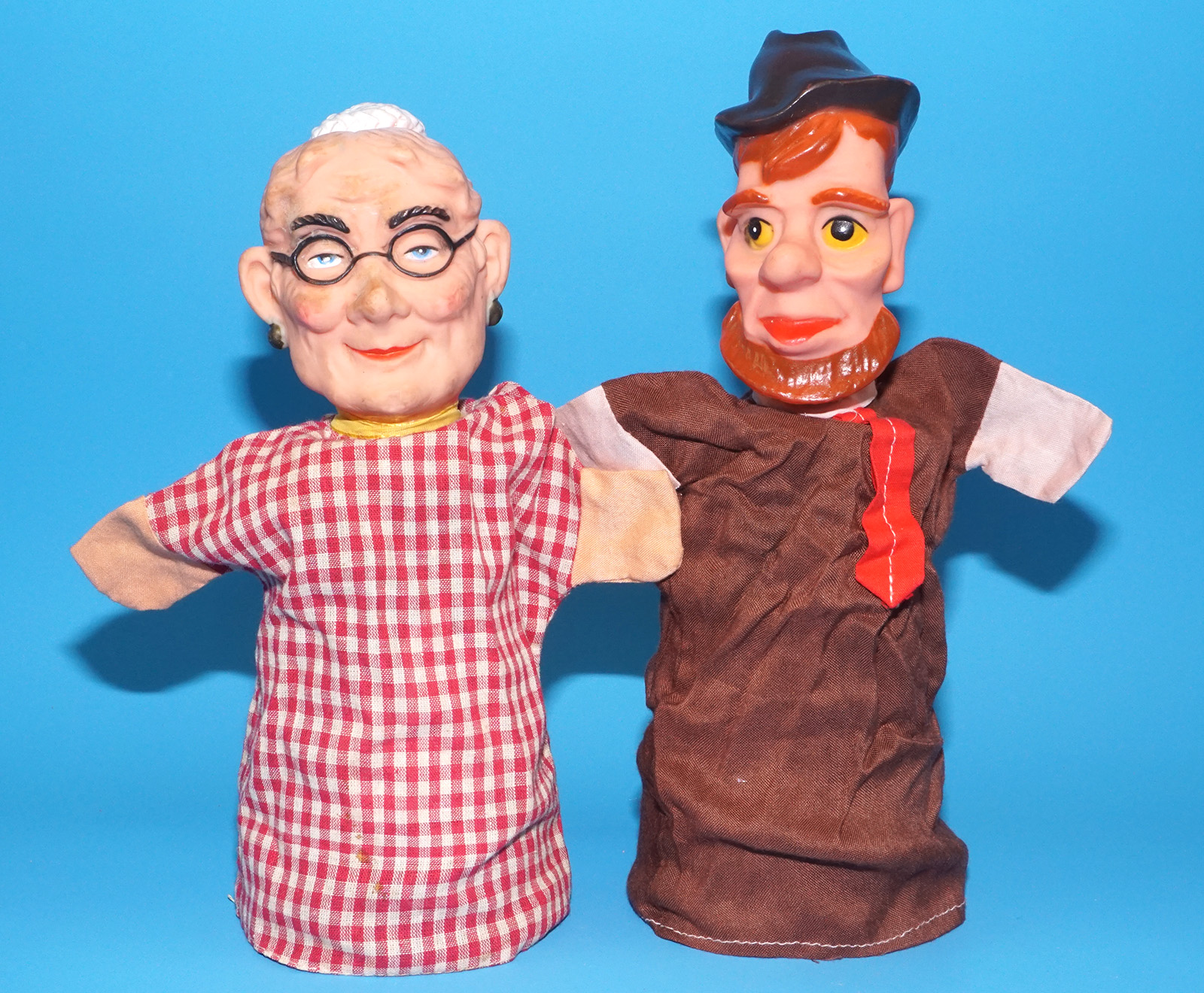 PUNCH & JUDY VINTAGE HAND PUPPET LOT (5) 1970s GERMANY RUBBER SOFT VINYL HEAD - Image 6