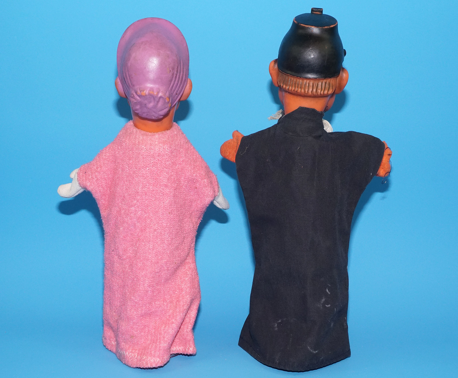 PUNCH & JUDY VINTAGE HAND PUPPET LOT (4) 1960s GERMANY RUBBER SOFT VINYL HEAD - Image 5