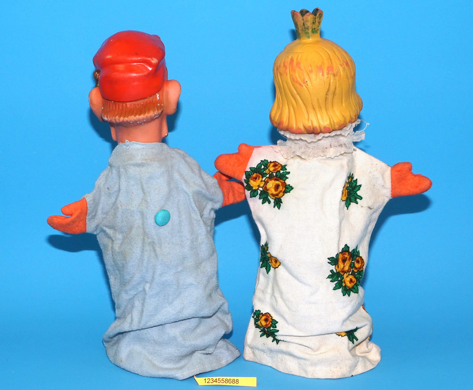 PUNCH & JUDY VINTAGE HAND PUPPET LOT (4) 1960s GERMANY RUBBER SOFT VINYL HEAD - Image 8