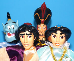 DISNEY HAND PUPPET LOT ALADDIN GENIE JAFAR YASMINE 2004 ALBERT HEIJN PROMO HOLLAND