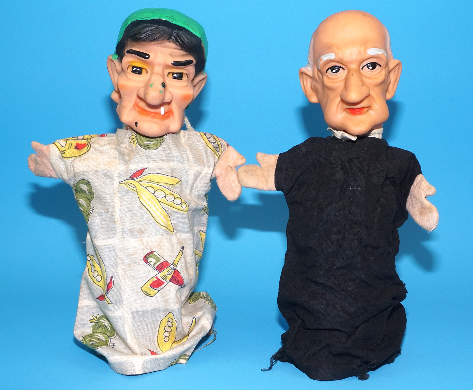 PUNCH & JUDY VINTAGE HAND PUPPET LOT (8) 1970s GERMANY RUBBER SOFT VINYL HEAD - Image 5