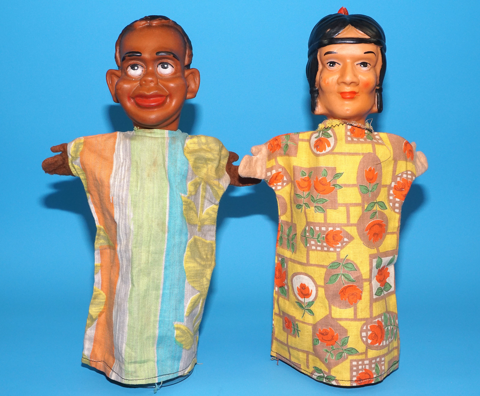PUNCH & JUDY VINTAGE HAND PUPPET LOT (8) 1970s GERMANY RUBBER SOFT VINYL HEAD - Image 7