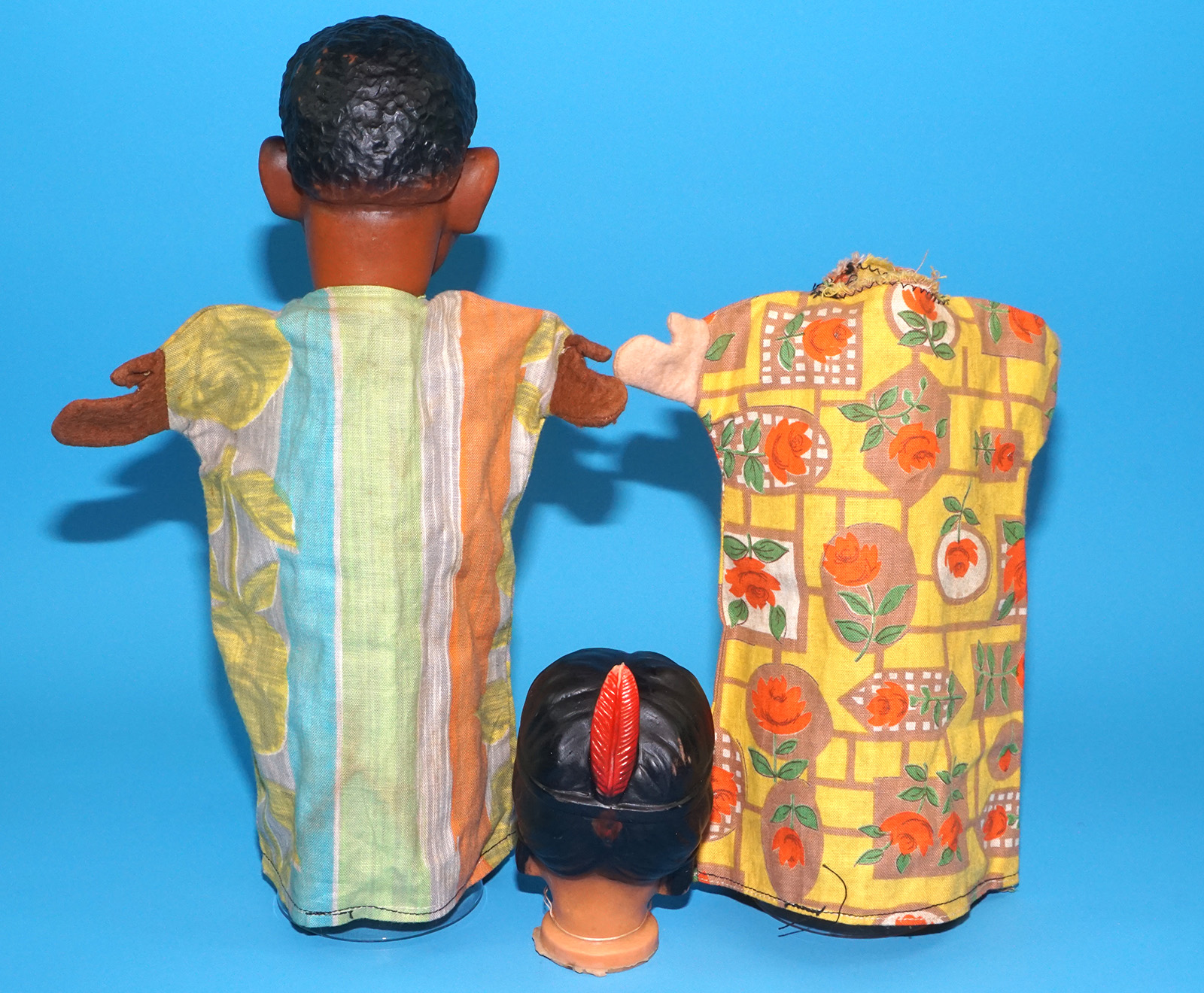 PUNCH & JUDY VINTAGE HAND PUPPET LOT (8) 1970s GERMANY RUBBER SOFT VINYL HEAD - Image 8